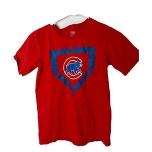 Chicago Cubs T-Shirt Youth Medium 10/12 Red MLB Genuine Merchandise